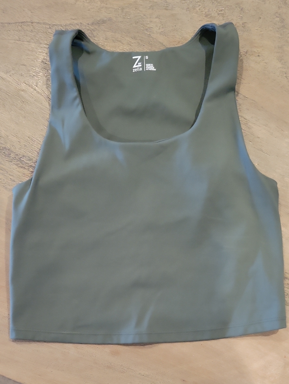 Zella Olive Scoop Neck Cropped Tank